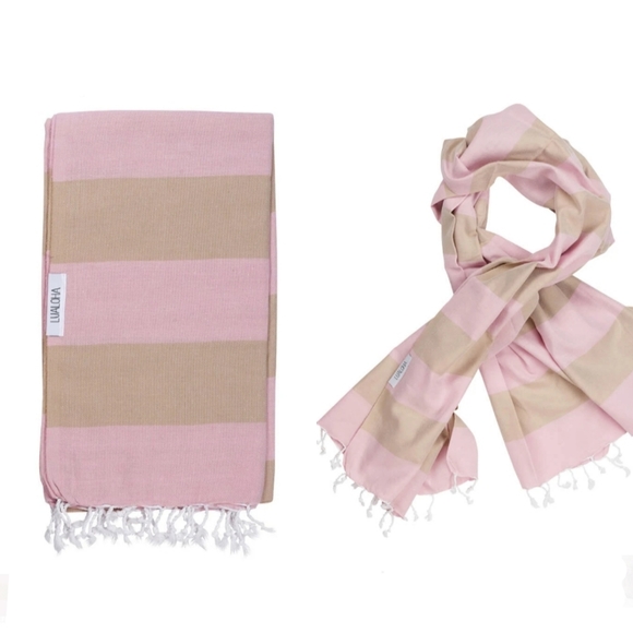 Neiman Marcus Other - NEW Luxury Turkish Cotton Towel // Sand & Pink